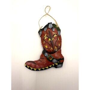 Cowboy Boot Ornament 3.5" CERAMIC